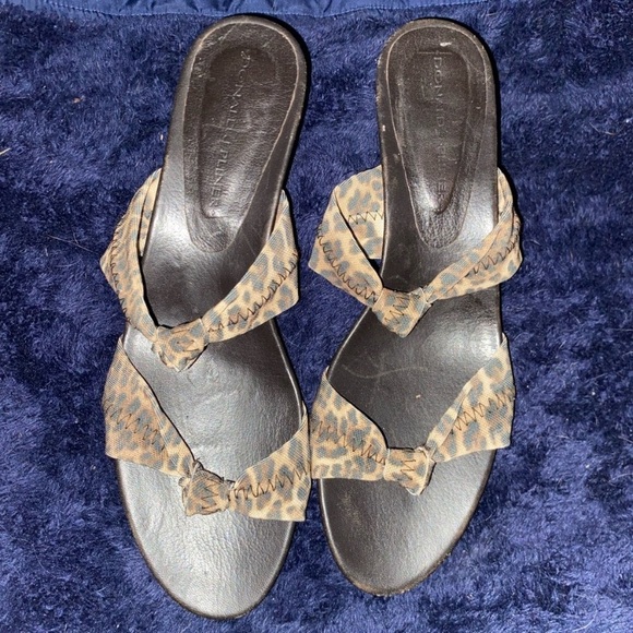 Donald J. Pliner Black and Brown Leopard heels women size 7 - Picture 1 of 4
